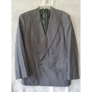 Yves Saint Laurent Blazer Mens Vtg 38R No Size Tag Wool Double-Breasted Peak